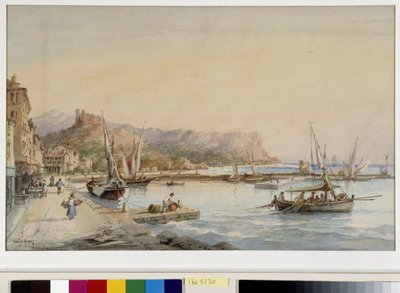 Vista del puerto de Cassis Acuarela de Emile Henry (1822-1920) Fondation regards de Provence, Marsella de Emile Henry