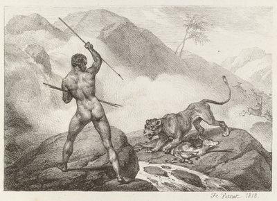 Cazador africano de Emile Jean Horace Vernet