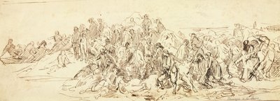 Cruce del Loira en octubre de 1793 (tinta sobre papel) de Emile Jean Horace Vernet