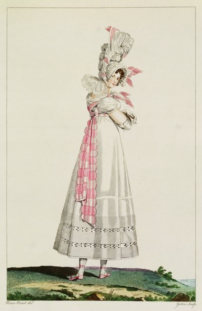 Vestido de Verano, lámina de moda de 