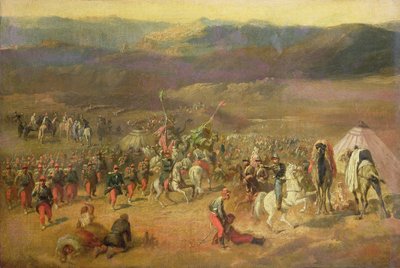 La captura del séquito de Abd-el-Kader (1808-83) o, La batalla de Isly el 14 de agosto de 1844, 1844-63 de Emile Jean Horace Vernet
