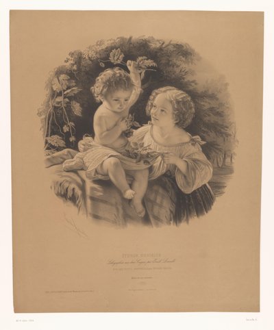 Niños jugando afuera Les petits jardiniers (título sobre objeto) Estudios de artistas seleccionados (título de la serie) Etudes choisies (título de la serie sobre el objeto) de Emile Lassalle