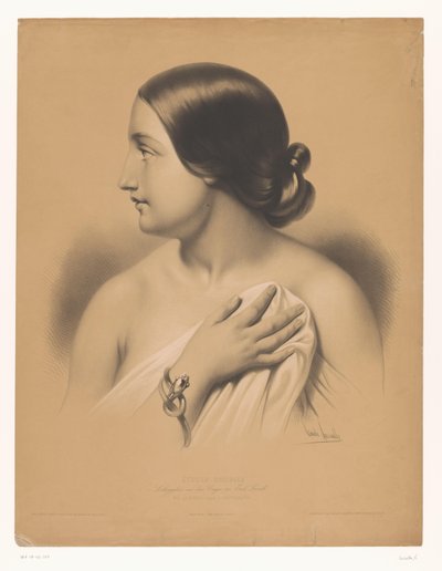 Mujer joven con brazalete se cubre La pudeur (título sobre objeto) Estudios de artistas seleccionados (título de la serie) Etudes choisies (título de la serie sobre el objeto) de Emile Lassalle
