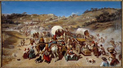 Emigración durante la epidemia de cólera en Marsella en 1850 de Emile Loubon