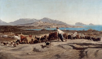 Vista de Marsella, tomando las Aygalades en un paseo diario de Emile Loubon