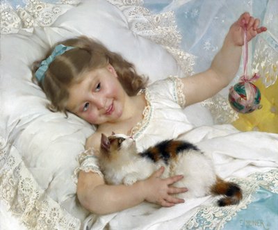 Niño y gato de Emile Munier