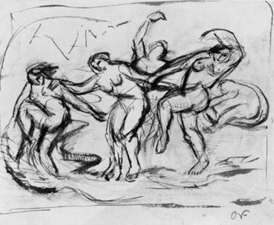 Composición de figuras con mujeres bañándose y bailando de Emile Othon Friesz