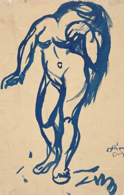 Mujer de pie con el cabello suelto de Emile Othon Friesz