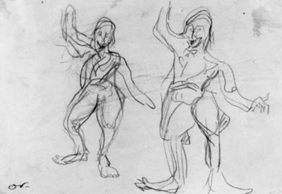Dos bocetos de un payaso danzante, Gork de Emile Othon Friesz