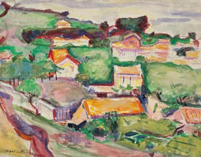 Vista hacia un pueblo de Emile Othon Friesz