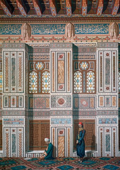 Sala principal, Mezquita de Ahmed el-Bordeyny, siglo XIX de Emile Prisse d