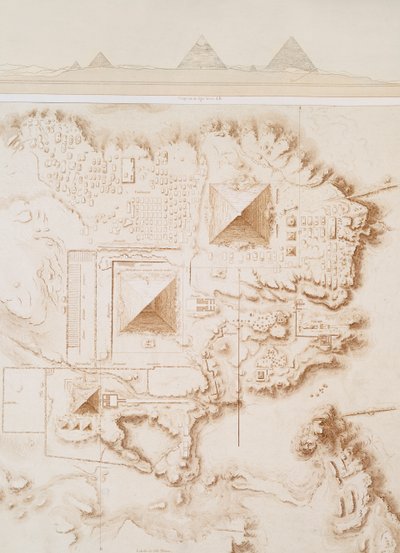 Plano de parte de la necrópolis de Menfis, meseta de Giza de Emile Prisse dAvennes