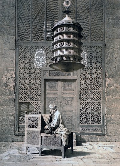 Puerta de la tumba, Mezquita del Sultán Barquq, siglo XIX de Emile Prisse d
