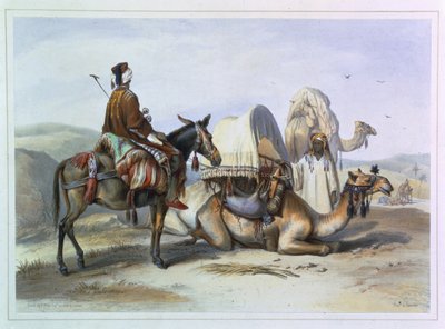 Kafila con un camello llevando un Hodesh, ilustración de 