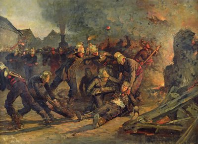 Muerte del Tte. Coronel Froidevaux (1850-87) de la Brigada de Bomberos de París, 1887 de Emile Renard