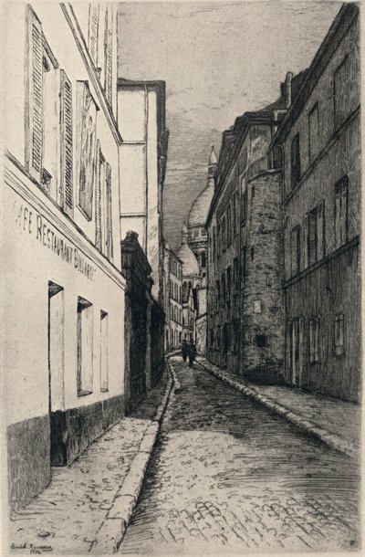 Rue St Rustique, Montmartre, 1915 de Emile Rousseau