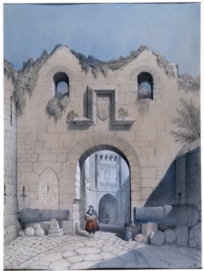 Vista de la puerta del bulevar. El Monte Saint Michel. Dibujo de Emile Sagot Museo Municipal de Avranches (Mancha) de Emile Sagot