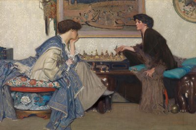 La partida de ajedrez (óleo sobre lienzo) de Emile Vloors
