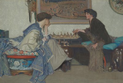 La partida de ajedrez (óleo sobre lienzo) de Emile Vloors