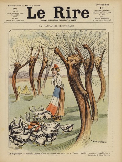 La campaña electoral. Ilustración para Le Rire de Emilien Leon Jean Dufour