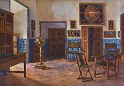 El Elscorial: la casa de Felipe II (litografía en color) de Emilio Poy Dalmau