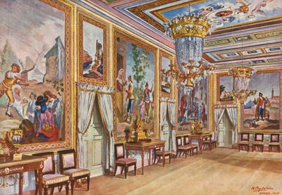 El Elscorial: Salon de Embajadores (colour litho) de Emilio Poy Dalmau