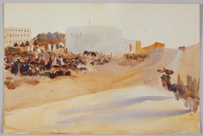 Tánger. c.1900. Lápiz y acuarela de Emily Sargent