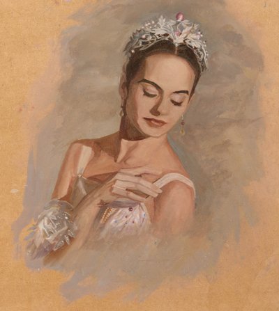 Retrato de un hada de las nieves, 2024 (óleo sobre tabla de Emma Kennaway