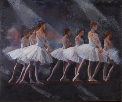 El lago de los cisnes, 2024 (óleo sobre lienzo) de Emma Kennaway