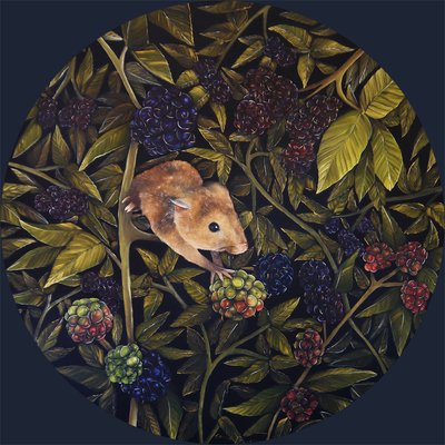 Ratón de la cosecha, 2021 (óleo sobre lienzo) de Emma Pewsey