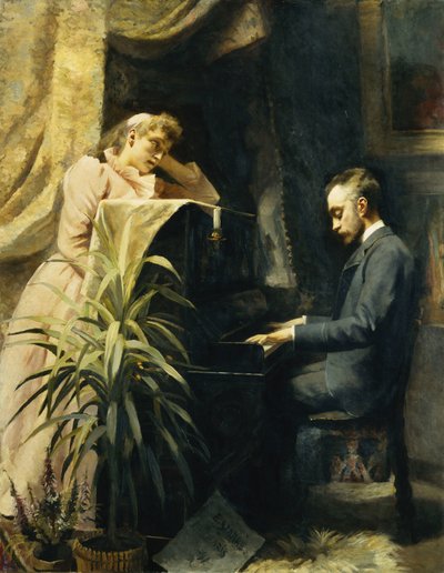 En el piano, 1891 de Emma Sparre