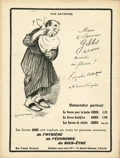 Ilustración de Emmanuel Barcet (1870-1940) en Le Rire, 23/01/09 - Nuestros artistas - Publicidad Reclamación, Higiene - Poppy Cadet de Emmanuel Barcet