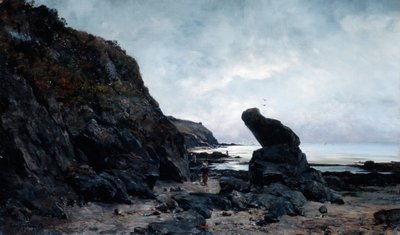 Junto a las rocas en marea baja, 1878 de Emmanuel Lansyer