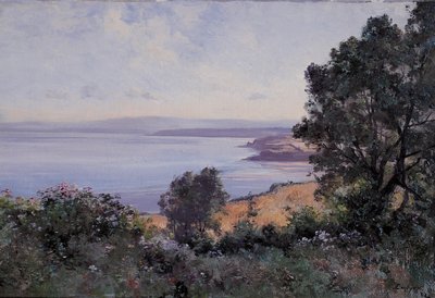Douarnenez trigo y árboles en vista de Emmanuel Lansyer