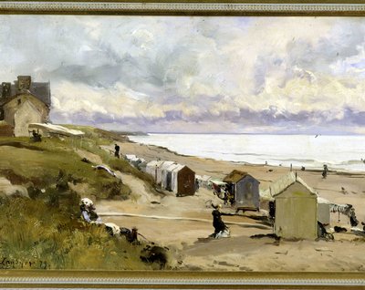 La playa de los baños en St Pair (Manche) de Emmanuel Lansyer