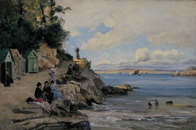 Baño de señoras, Douarnenez, agosto de 1876 (óleo sobre lienzo) de Emmanuel Lansyer