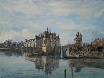 El castillo de Chenonceau, agosto de 1891 (óleo sobre lienzo) de Emmanuel Lansyer