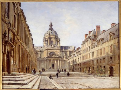 El patio de la vieja Sorbona en París de Emmanuel Lansyer