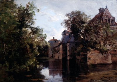 Vista de un castillo construido bajo Luis XIII, Saint Loup, 1882 de Emmanuel Lansyer
