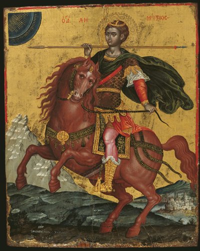Icono de San Demetrio a Caballo, 1672 de Emmanuel Tzanes