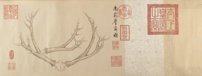 Dos pinturas de astas de ciervo de Emperor Qianlong