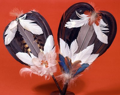 Abanico de plumas de pájaro, período de Manchou (siglo XIX) de Empress Cixi Manchu Chinese