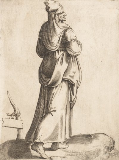 Placa de vestuario: Campesina de España, ca. 1555-58 de Enea Vico