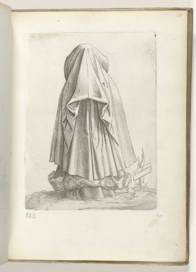 Flandes (título sobre objeto) Een vrouw uit Vlaanderen, gekleed volgens de mode van ca. 1550 La actitud de los comerciantes contemporáneos (título de la serie) de Enea Vico