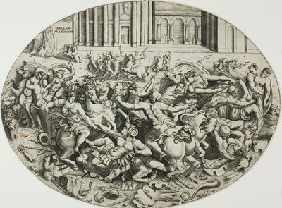 La batalla de las amazonas de Enea Vico