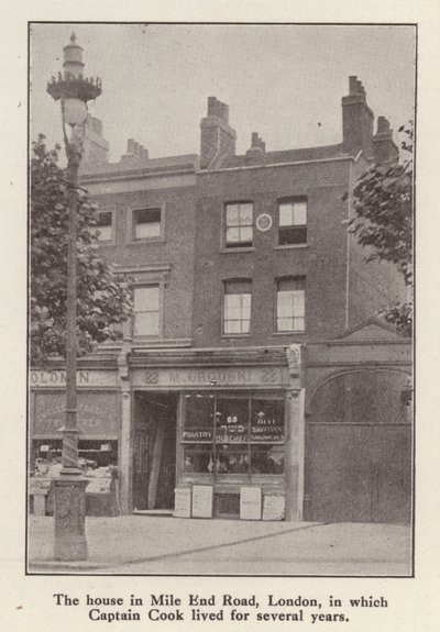 88 Mile End Road, Londres, casa donde vivió el explorador inglés Capitán James Cook desde 1764 hasta su muerte de English Photographer