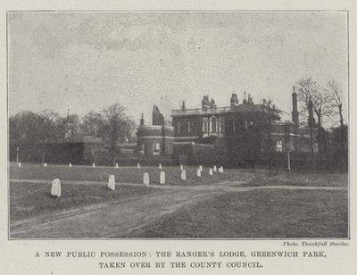 Una nueva posesión pública, la Casa del Guardabosques, Parque Greenwich, tomada por el Consejo del Condado de English Photographer