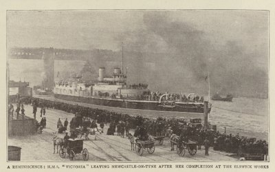 Un Recuerdo, el HMS Victoria saliendo de Newcastle-on-Tyne después de su Finalización en los Talleres de Elswick de English Photographer