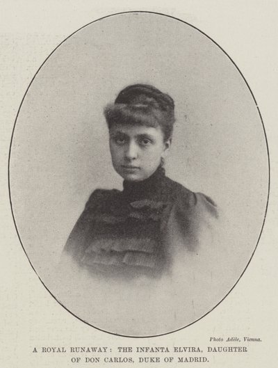 Una Fuga Real, la Infanta Elvira, Hija de Don Carlos, Duque de Madrid de English Photographer