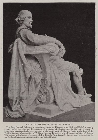 Una estatua de Shakespeare en América de English Photographer